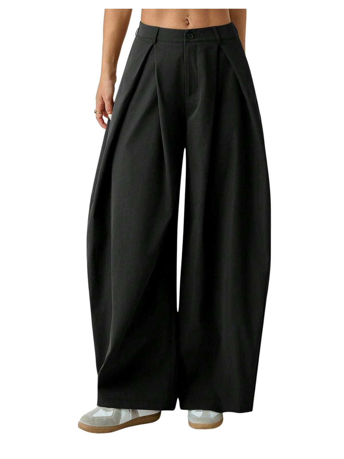 Women's Barrel Pleated Oversized Wide Leg Cargo Pants