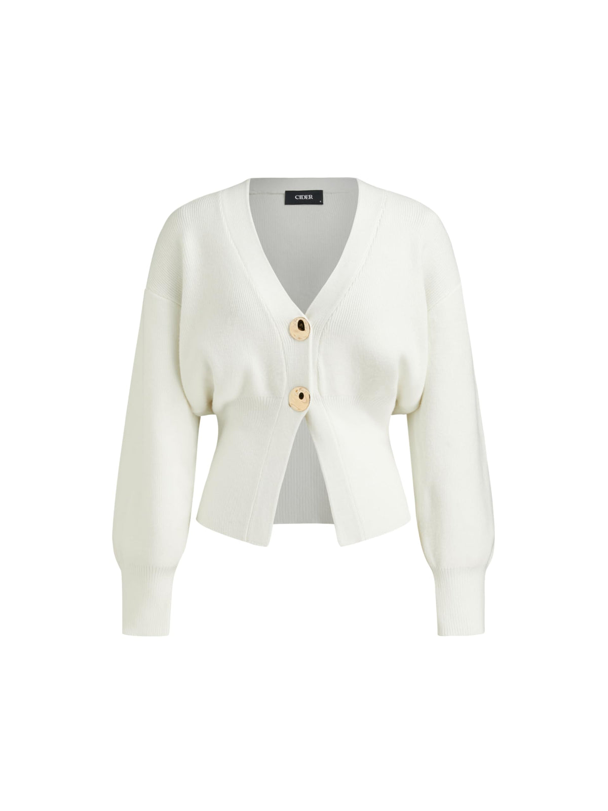 Sweater for Women Knitted Long Sleeve V Neck Trendy Open Front Sweaters with Gold Buttons