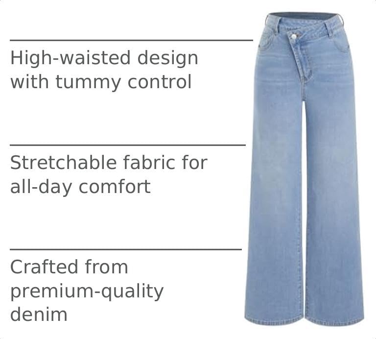 Wide Leg Jeans Women Wrap High Waisted Baggy Boyfriend Jeans Y2K