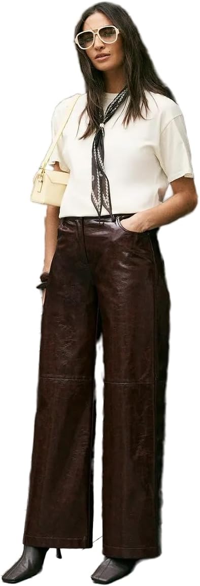 Premium Vinyl High Shine Faux Leather Slouch Pant
