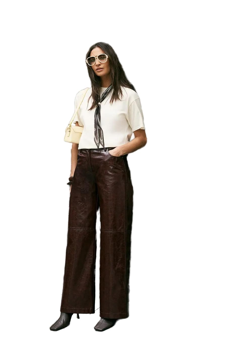 Premium Vinyl High Shine Faux Leather Slouch Pant
