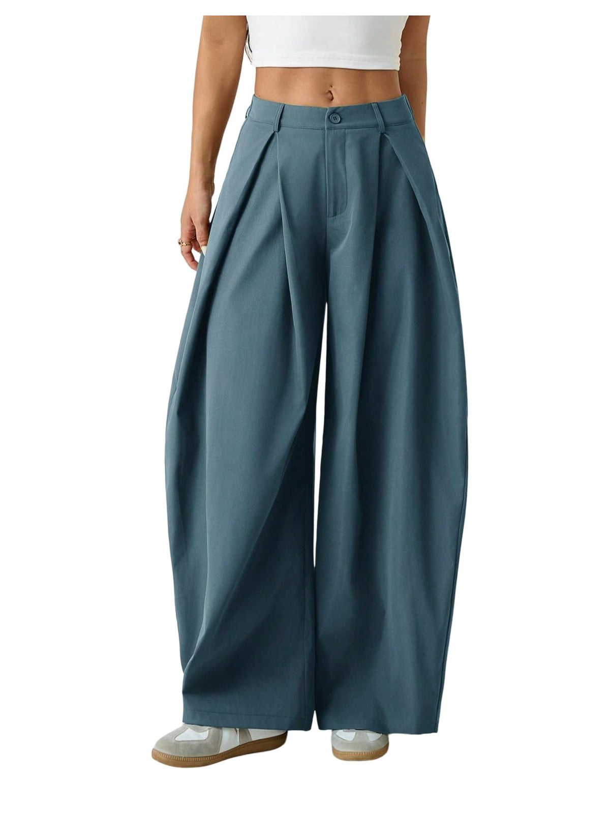 Women's Barrel Pleated Oversized Wide Leg Cargo Pants