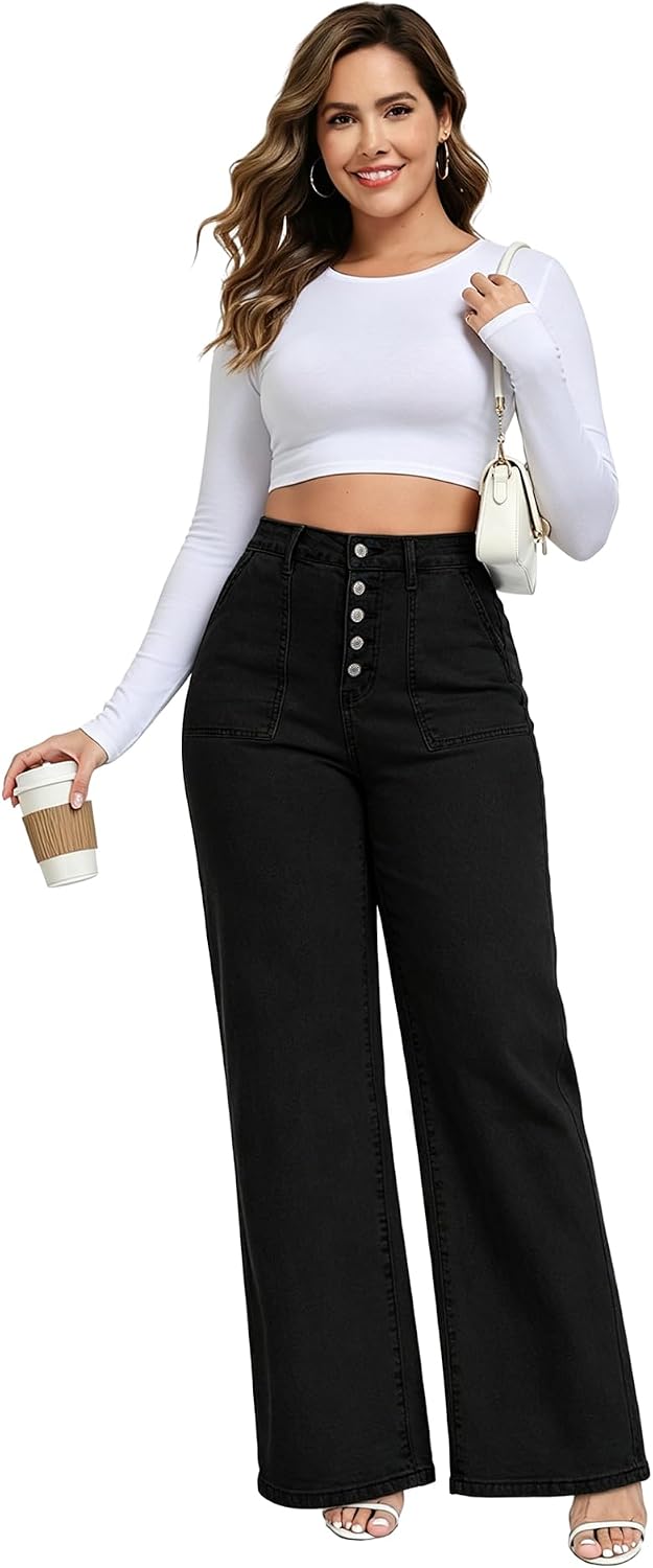 Wide Leg Jeans for Women Plus Size