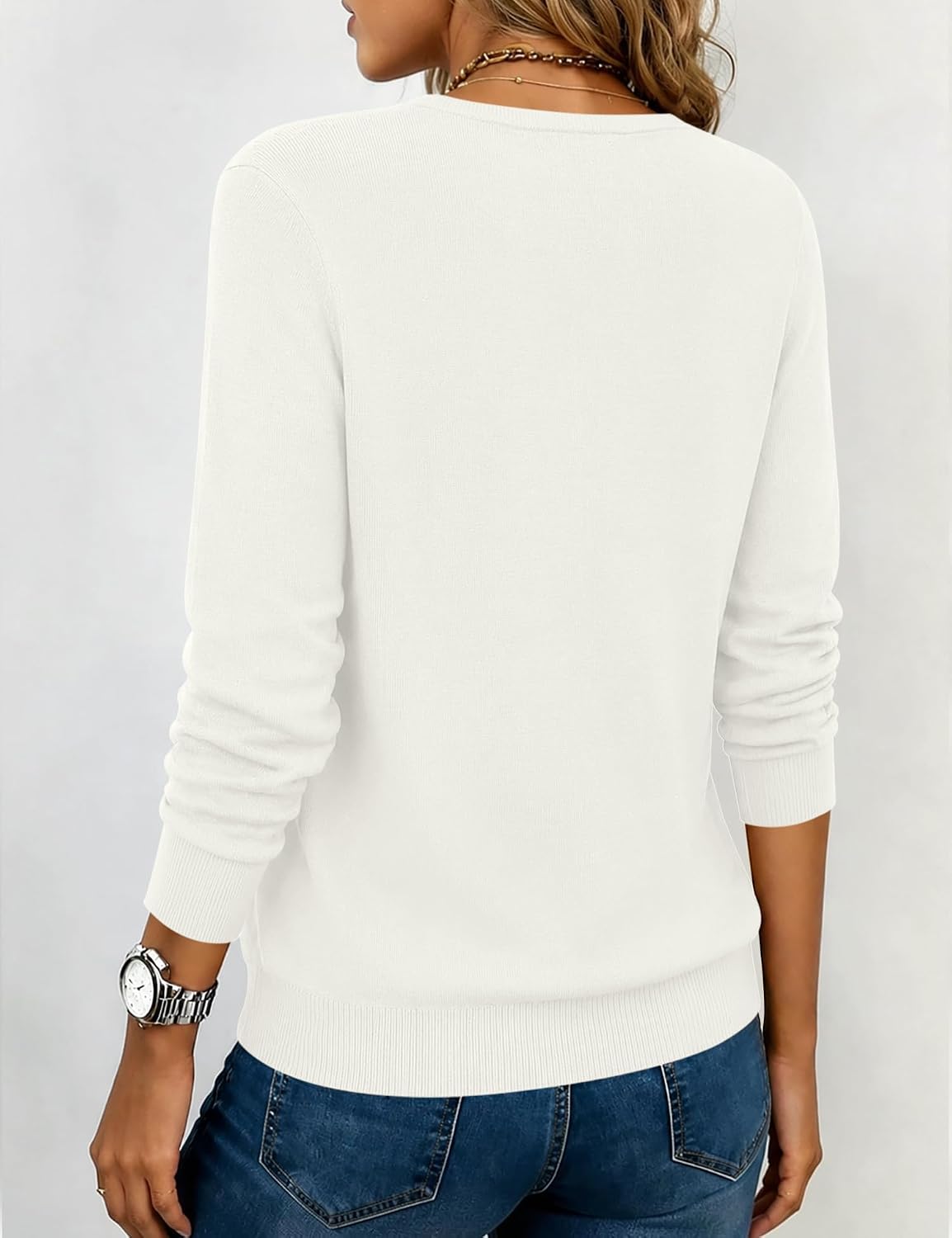 Womens Wool Blend Sweaters Long Sleeve Tops