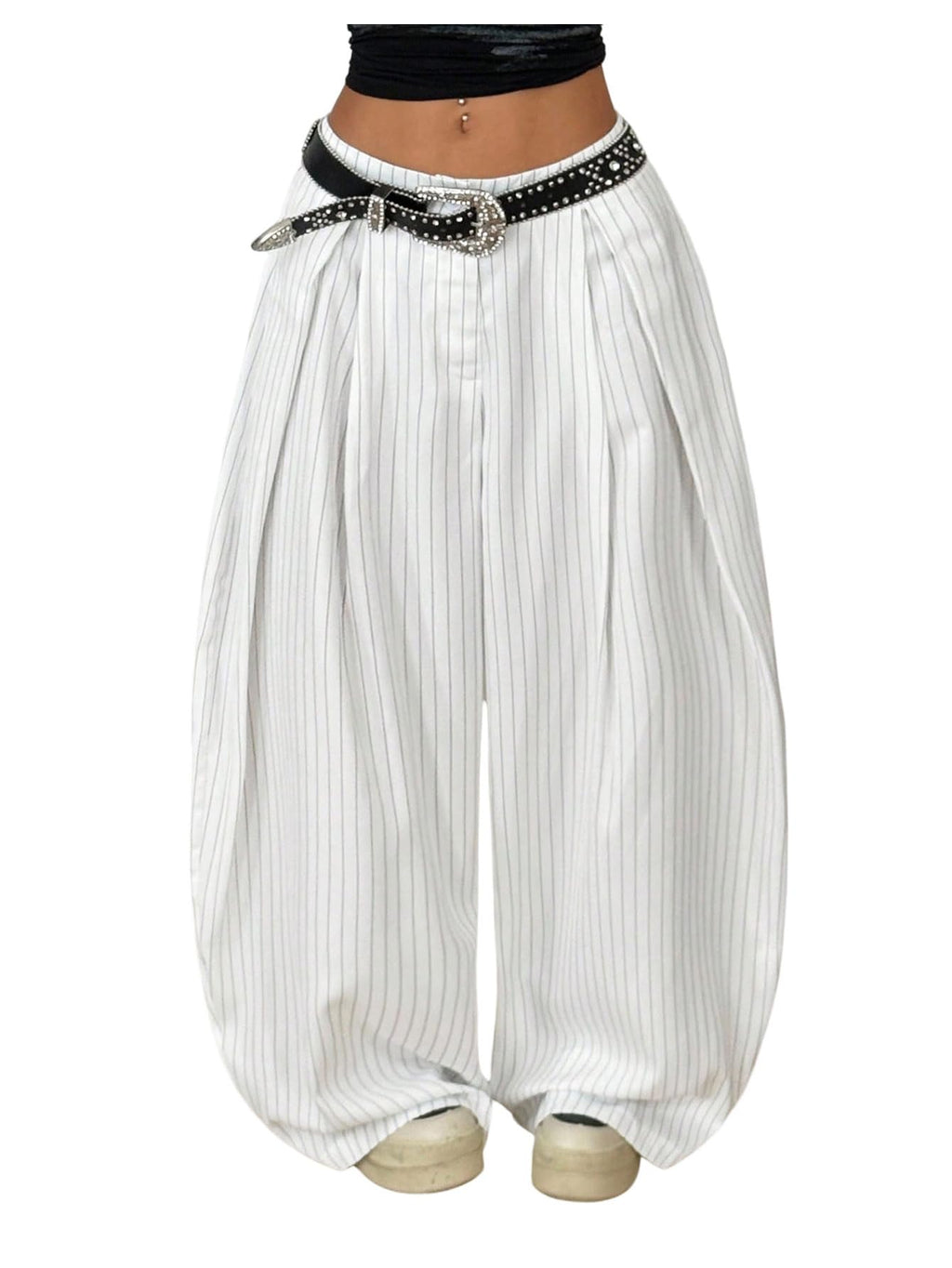 Women's Barrel Pleated Oversized Wide Leg Cargo Pants