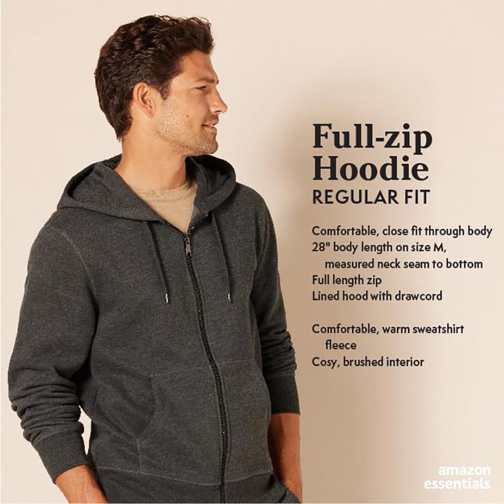 Men's Full-Zip Fleece Hoodie Sweatshirt (Available in Big & Tall)