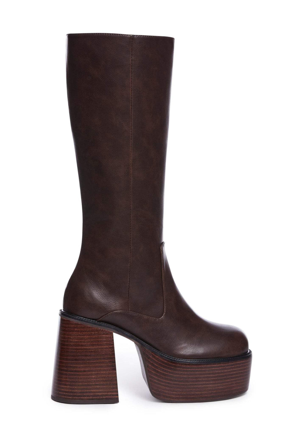 Dolls Kill Vintage Soul Knee High Boots by Delia’s – Women’s Vegan Leather Platform Boots with Block Heels