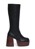 Dolls Kill Vintage Soul Knee High Boots by Delia’s – Women’s Vegan Leather Platform Boots with Block Heels