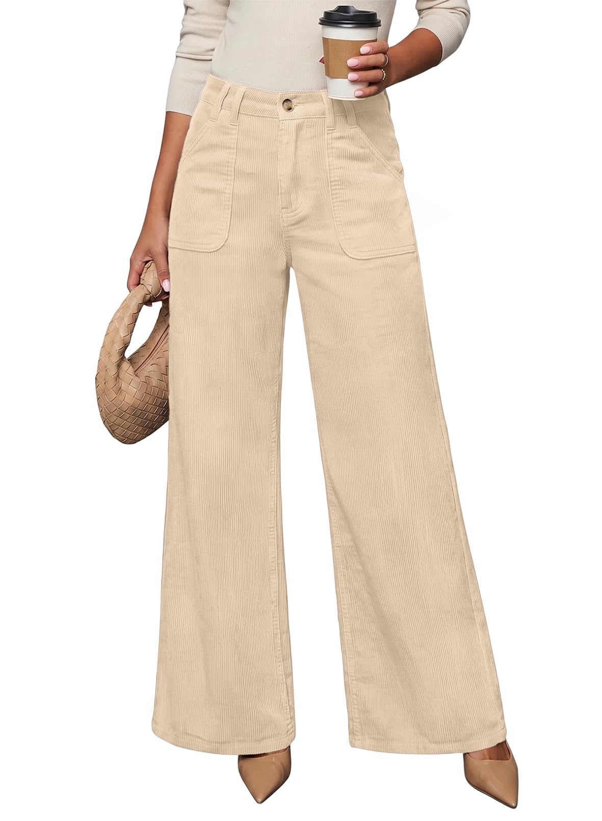 Womens Wide Leg Corduroy Pants