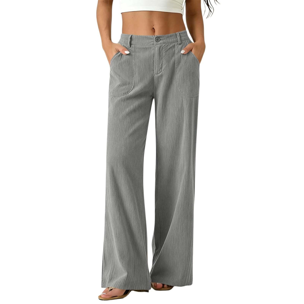 Women Wide Leg Elastic High Waist Trousers