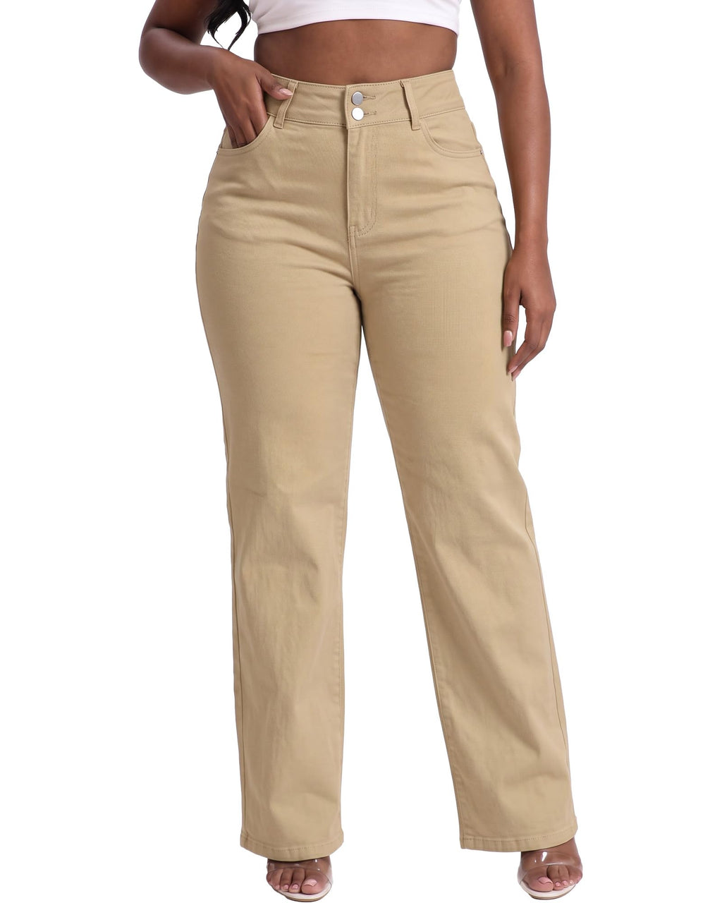 Plus Size Jeans for Curvy Women Straight Leg Stretchy Jeans