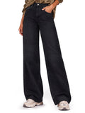 Womens Wide Leg Jeans High Waisted Stretch Denim Pants Loose Fit Casual Baggy Jeans with Classic 5 Pockets