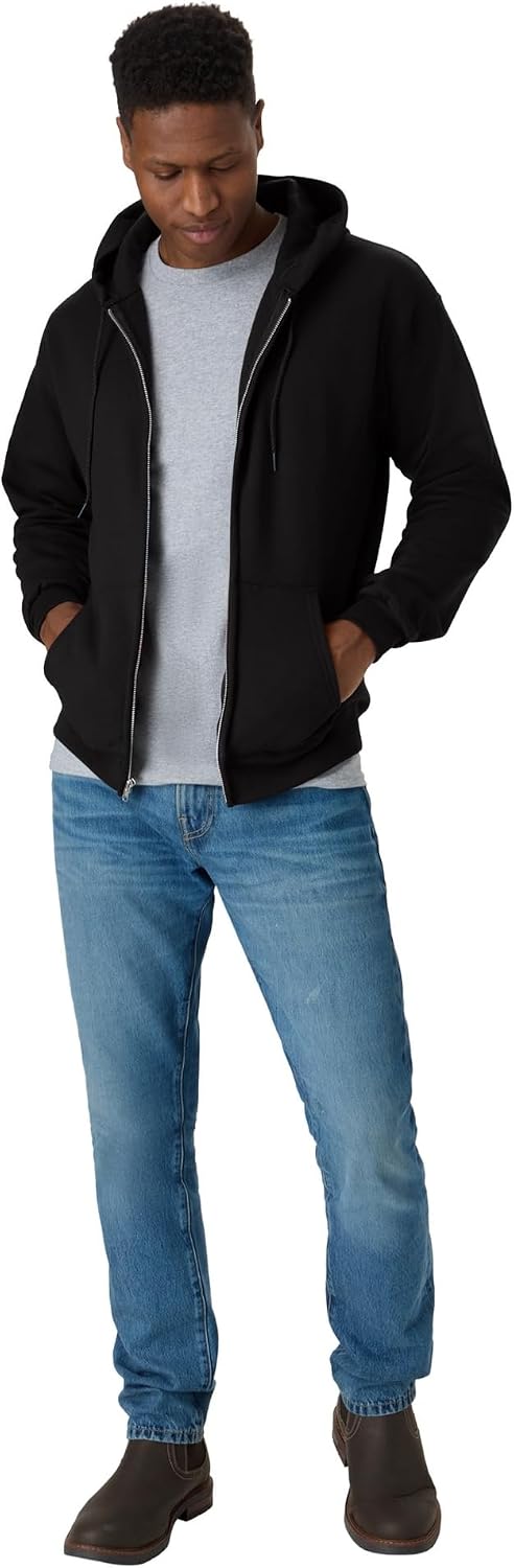 Men's Zip-up Hoodie, Ecosmart Fleece Full-zip Hoodie for Men, Hooded Sweatshirt