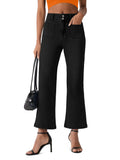 Jeans for Women High Waisted Cropped Flare Jeans Wide Leg Denim Pants