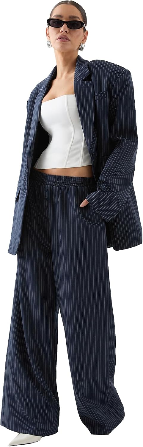 Premium Pinstripe Oversized Blazer
