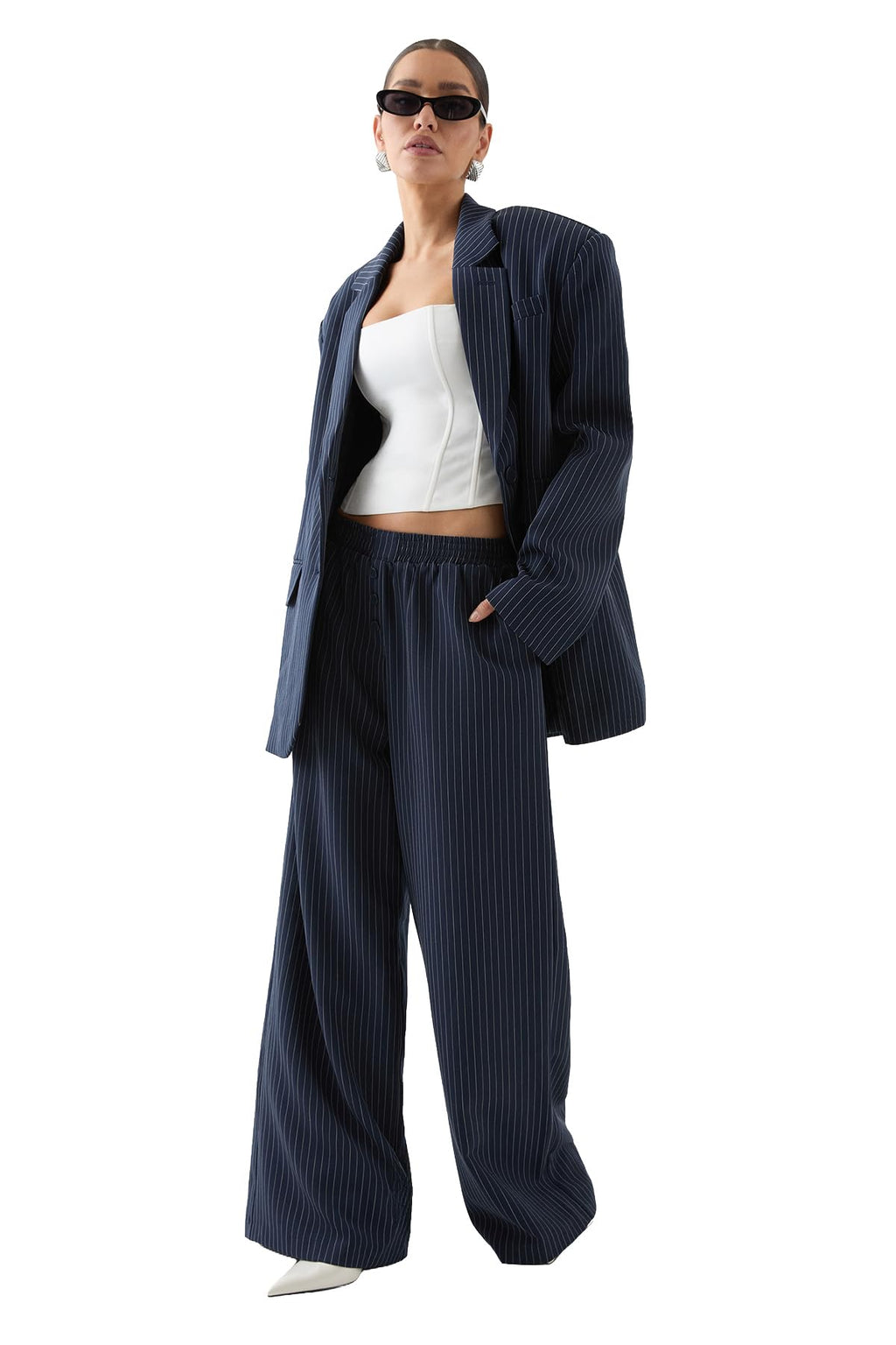 Premium Pinstripe Oversized Blazer