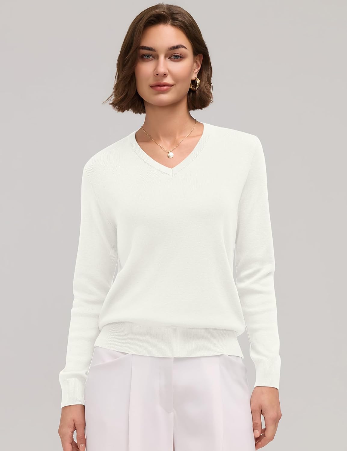 Womens Wool Blend Sweaters Long Sleeve Tops