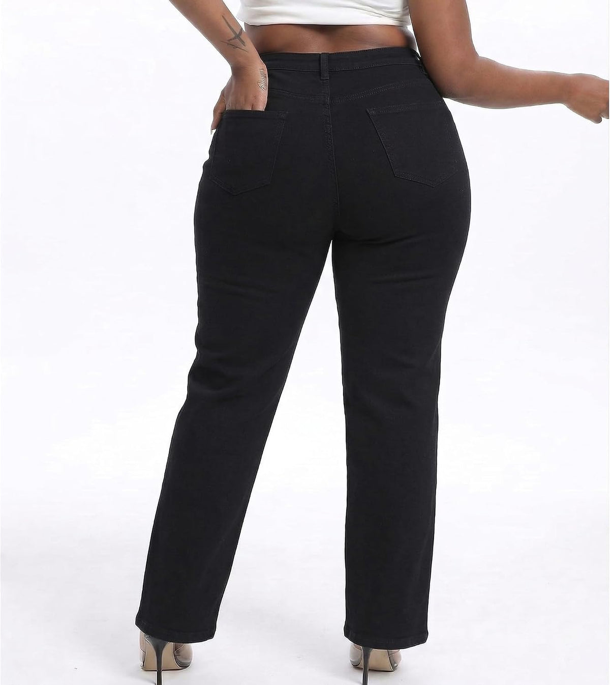 Plus Size Jeans for Curvy Women Straight Leg Stretchy Jeans