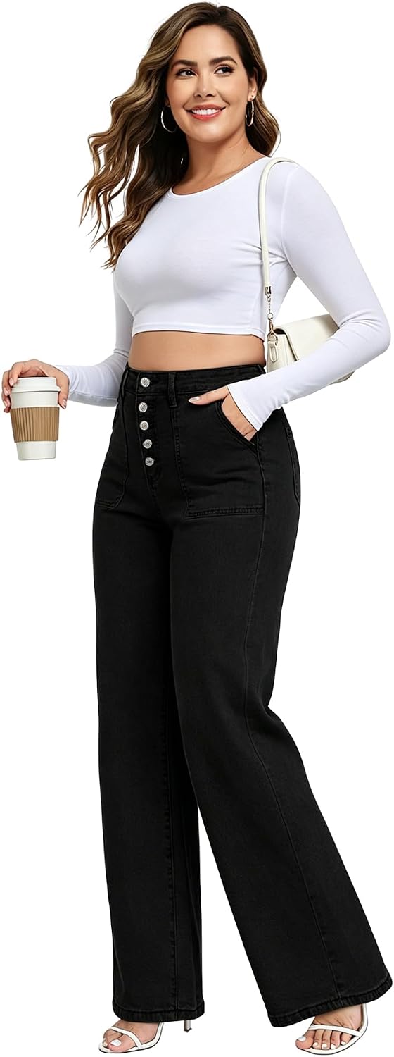Wide Leg Jeans for Women Plus Size