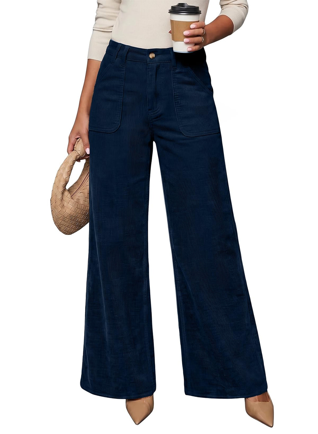 Womens Wide Leg Corduroy Pants