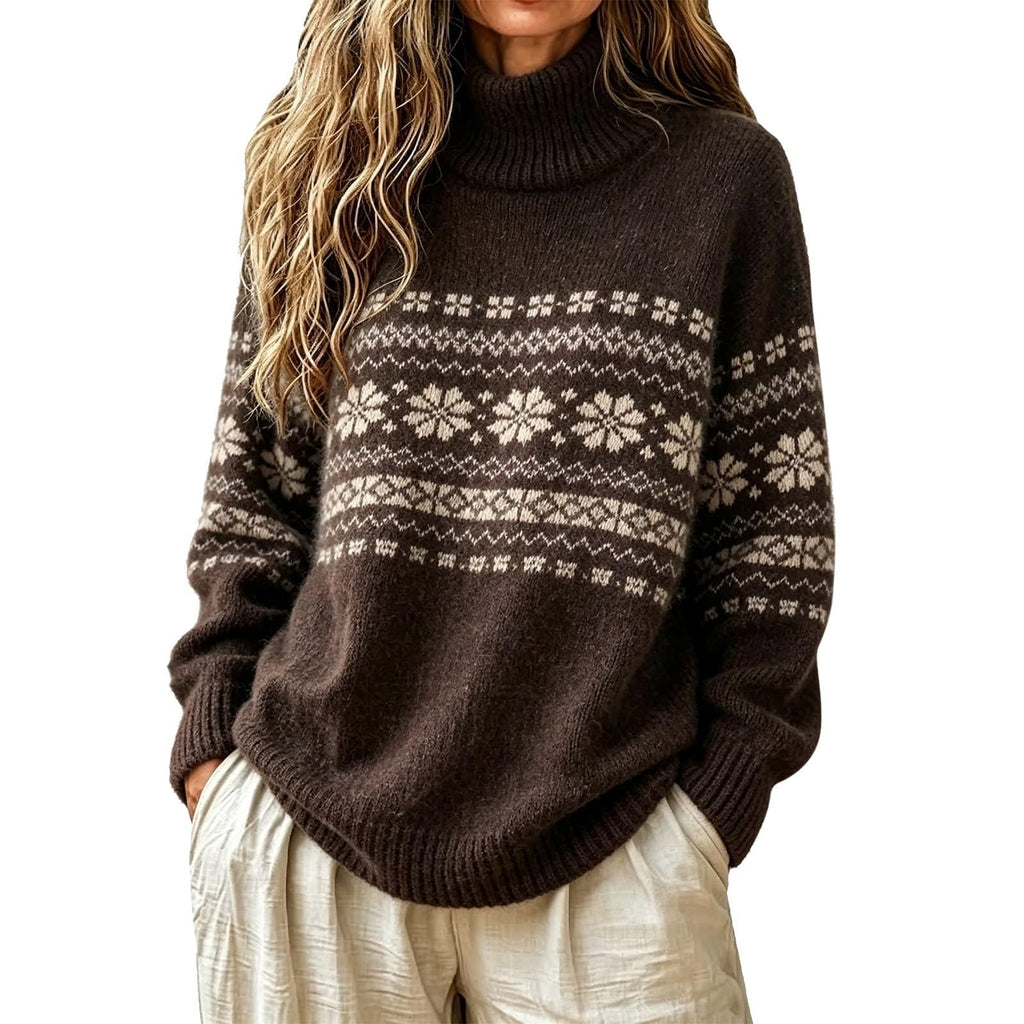 Sweater Women Oversized Turtle Neck Long Sleeve