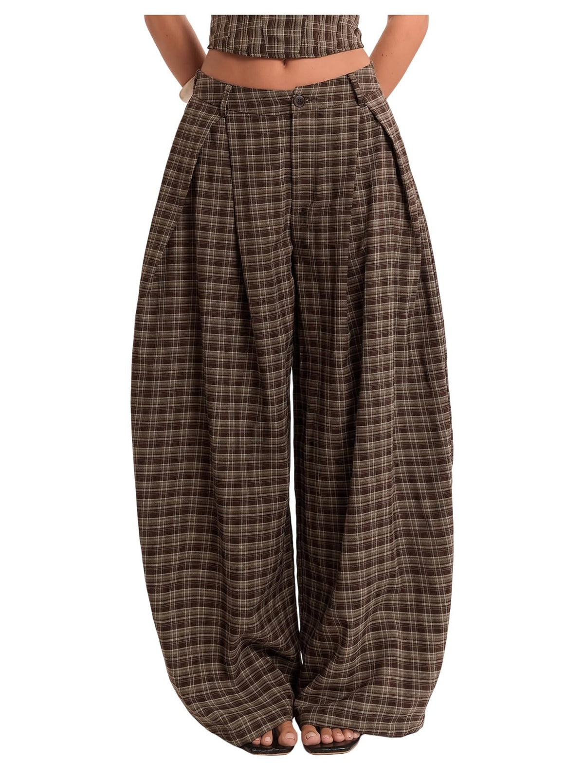 Women's Barrel Pleated Oversized Wide Leg Cargo Pants