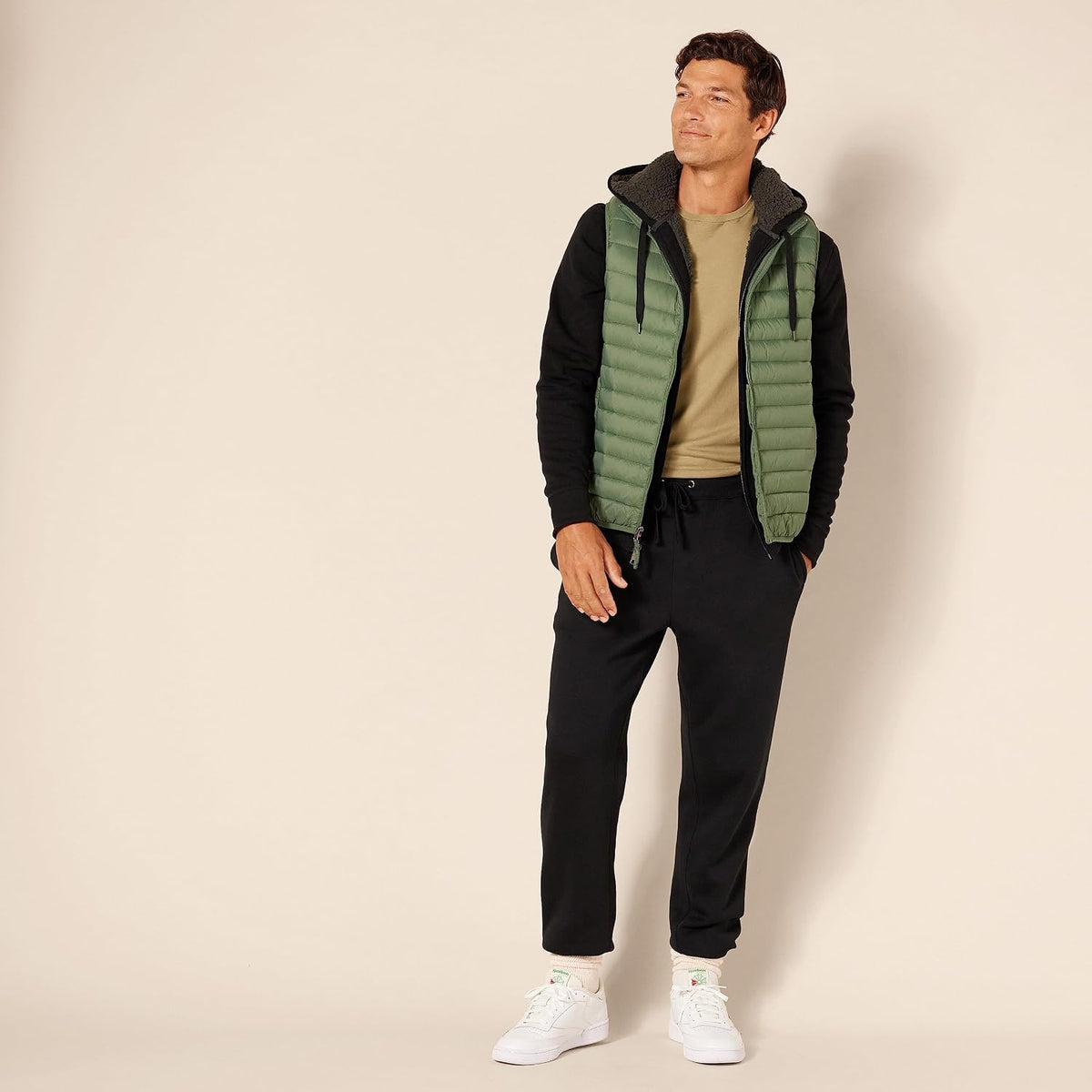 Men's Sherpa-Lined Full-Zip Fleece Hoodie Sweatshirt