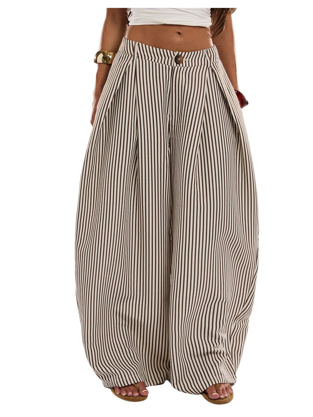 Women's Barrel Pleated Oversized Wide Leg Cargo Pants