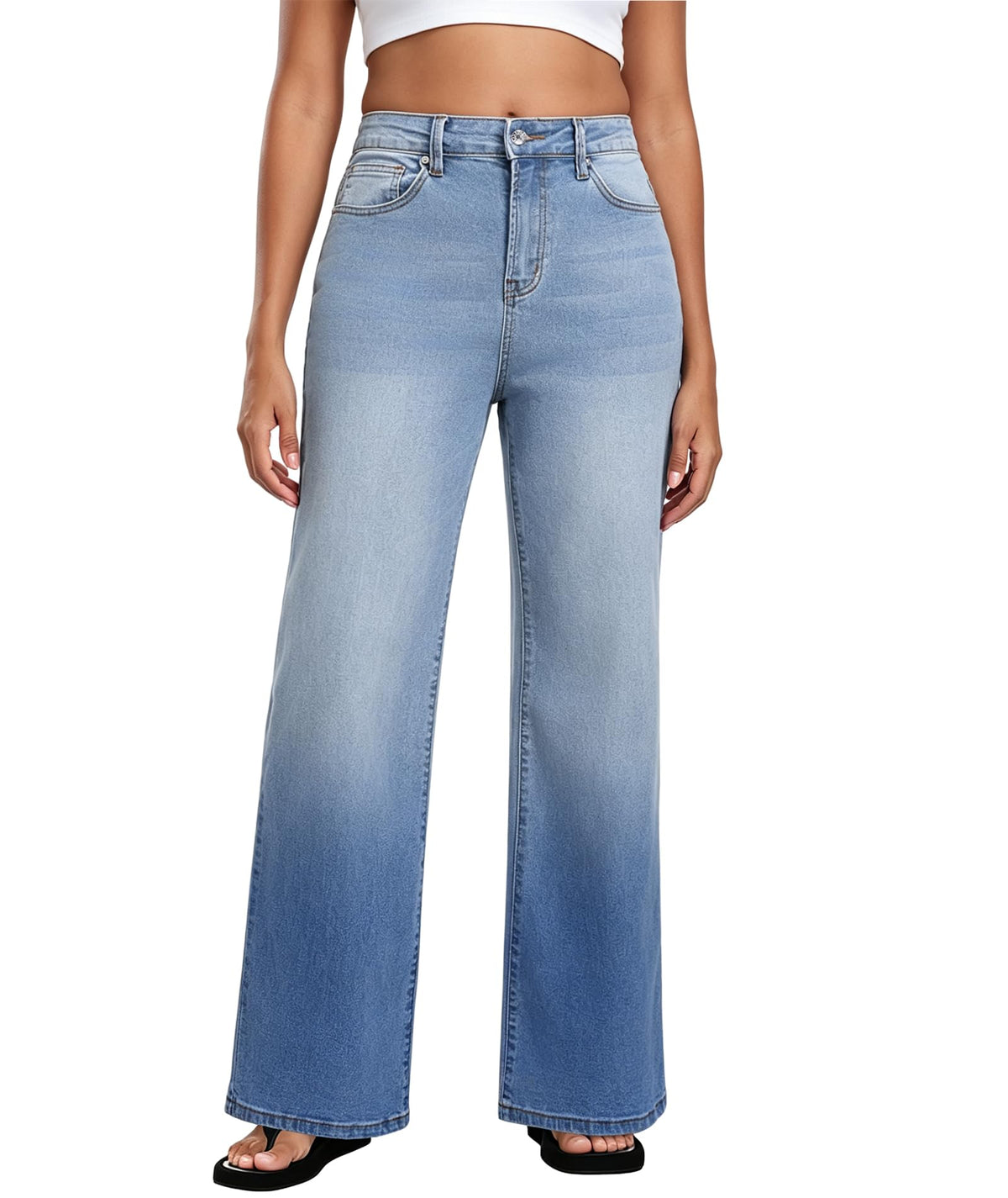 Women's High Waisted Straight Leg Jeans