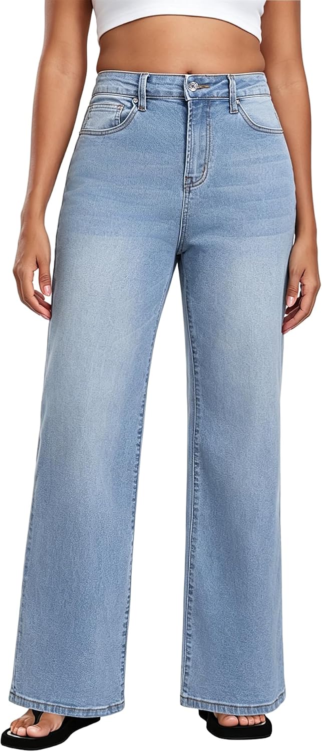 Women's High Waisted Straight Leg Jeans
