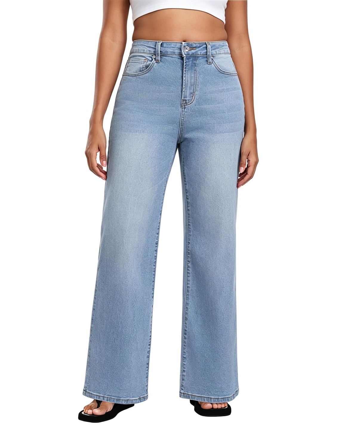 Women's High Waisted Straight Leg Jeans
