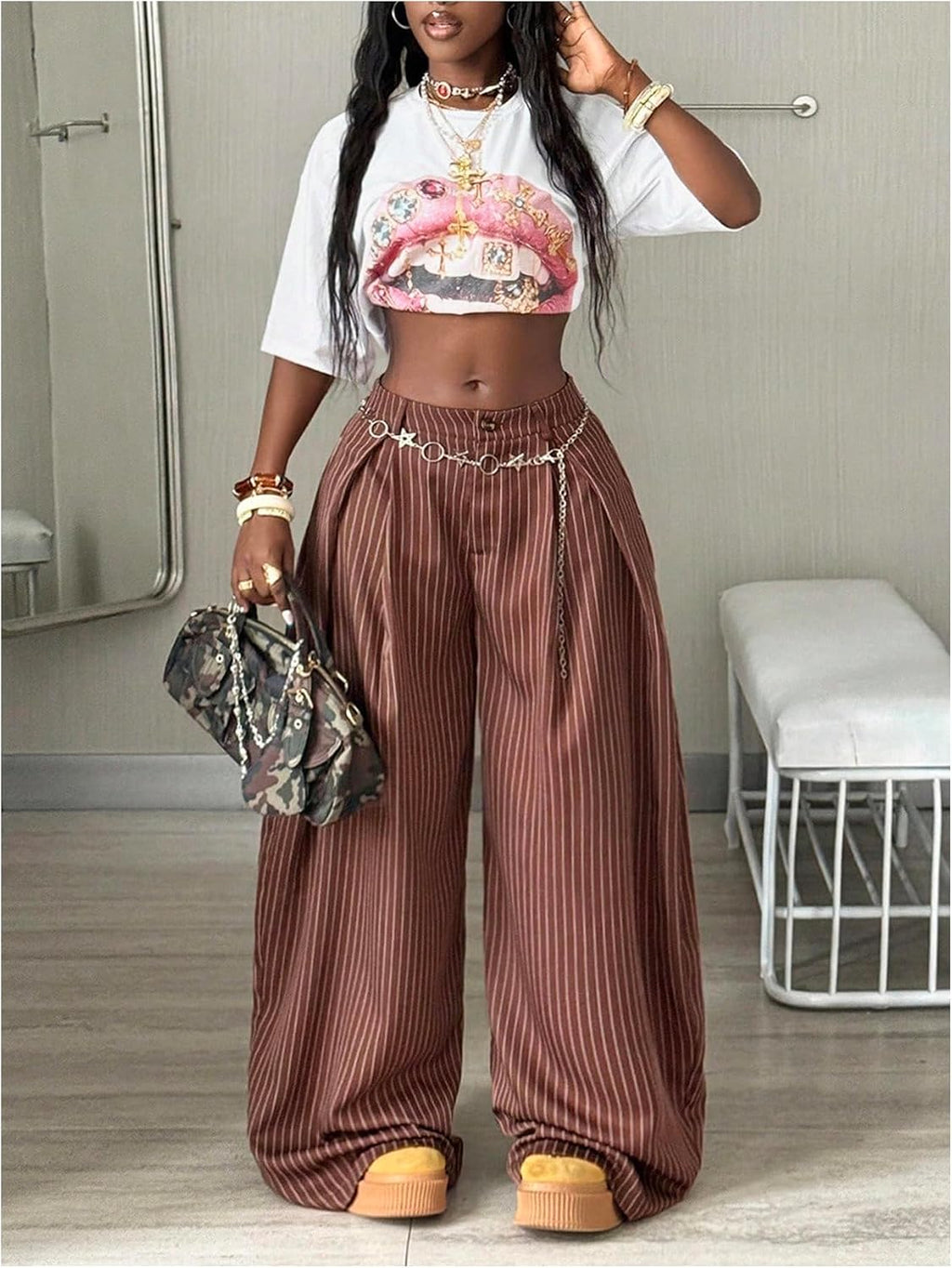 Women's Barrel Pleated Oversized Wide Leg Cargo Pants