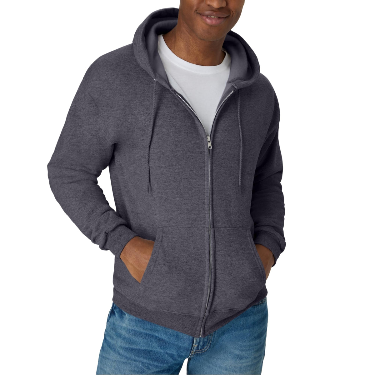 Men's Zip-up Hoodie, Ecosmart Fleece Full-zip Hoodie for Men, Hooded Sweatshirt