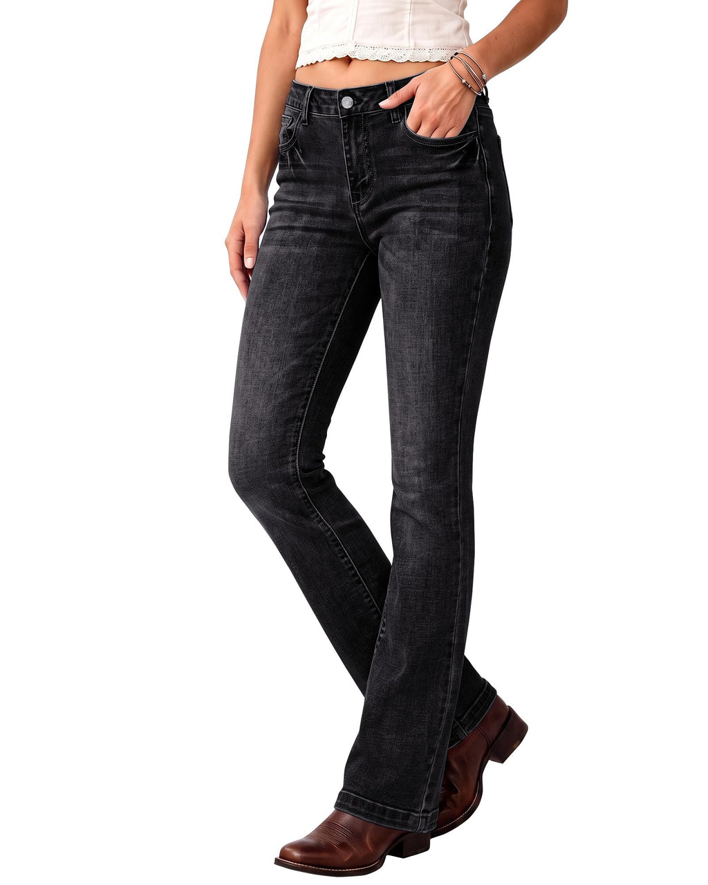 Jeans for Women Trendy Mid Rise Stretch Western Denim Pants