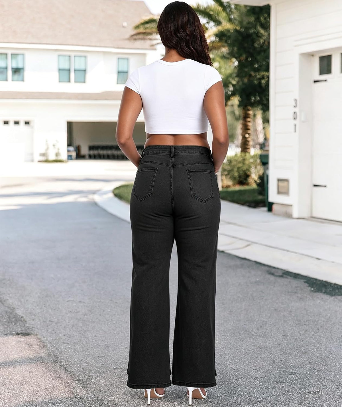 Women's High Waisted Straight Leg Jeans