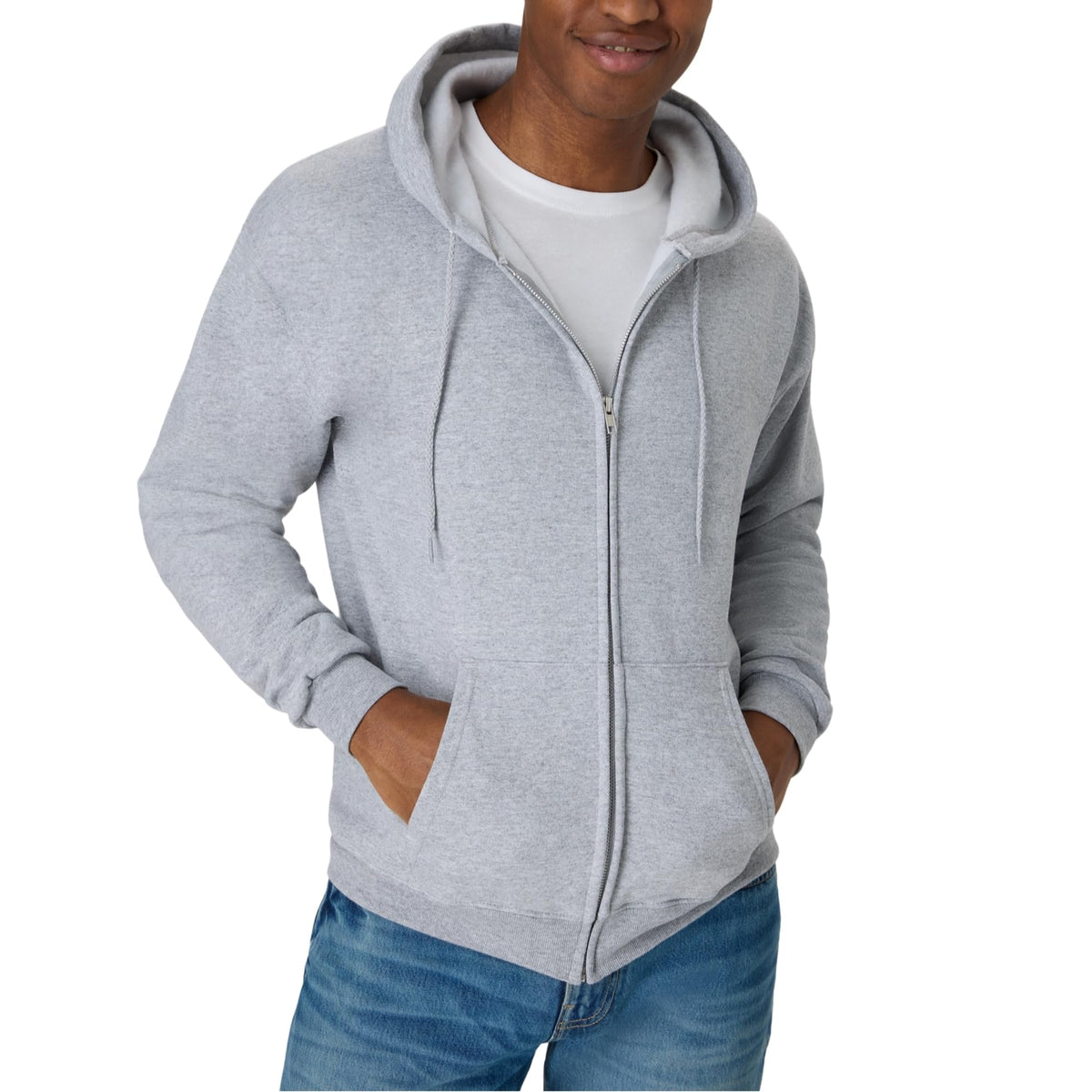 Men's Zip-up Hoodie, Ecosmart Fleece Full-zip Hoodie for Men, Hooded Sweatshirt