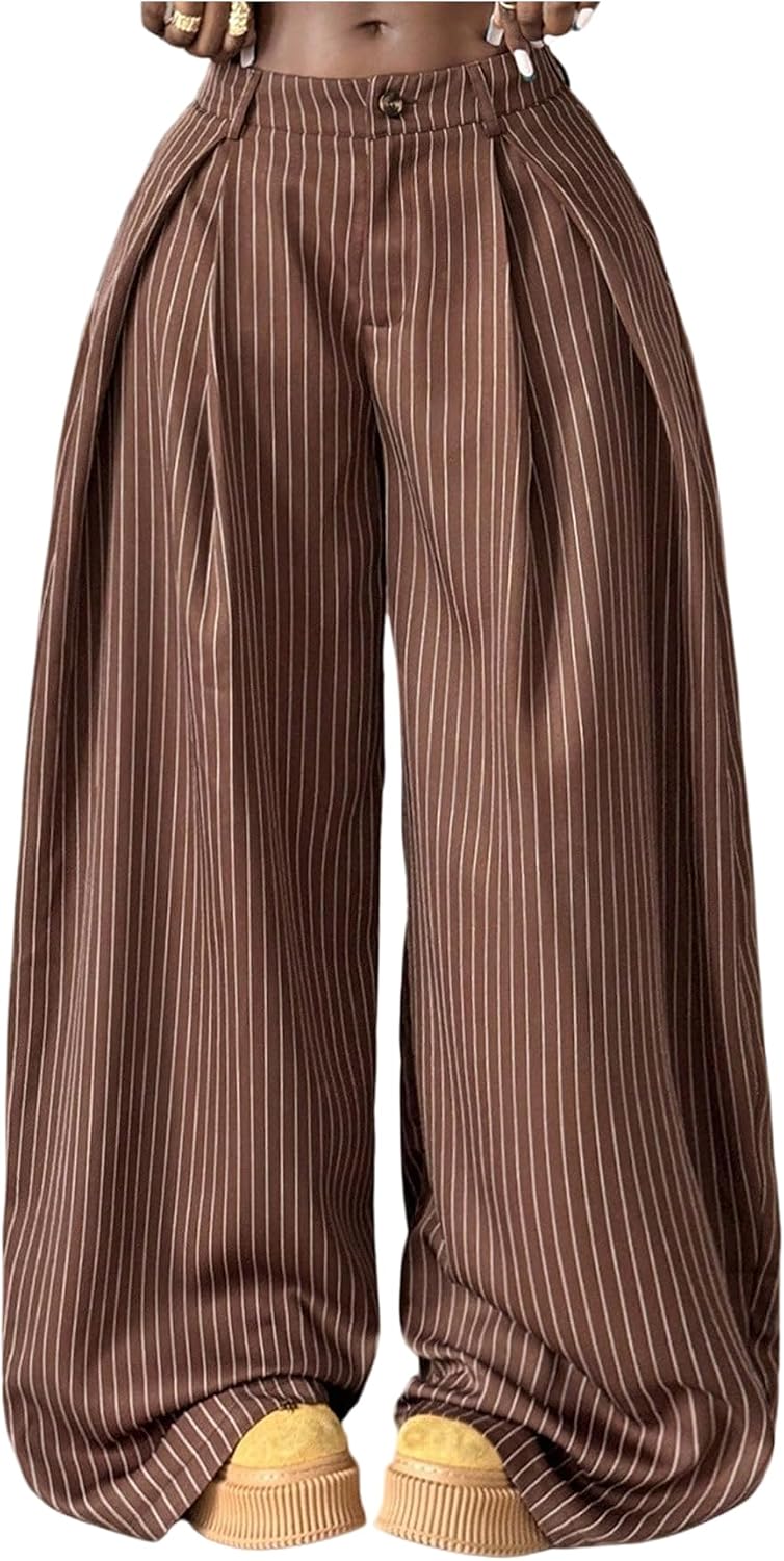 Women's Barrel Pleated Oversized Wide Leg Cargo Pants