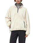 Womens Fleece Quarter Zip Pullover Jacket with Zip Pockets