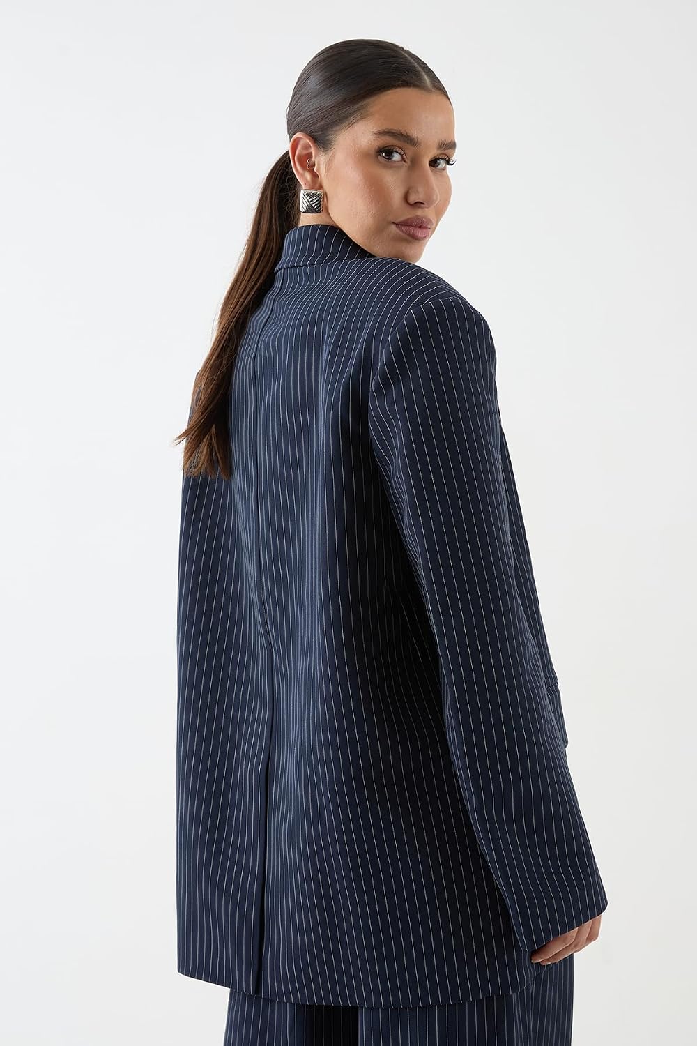 Premium Pinstripe Oversized Blazer