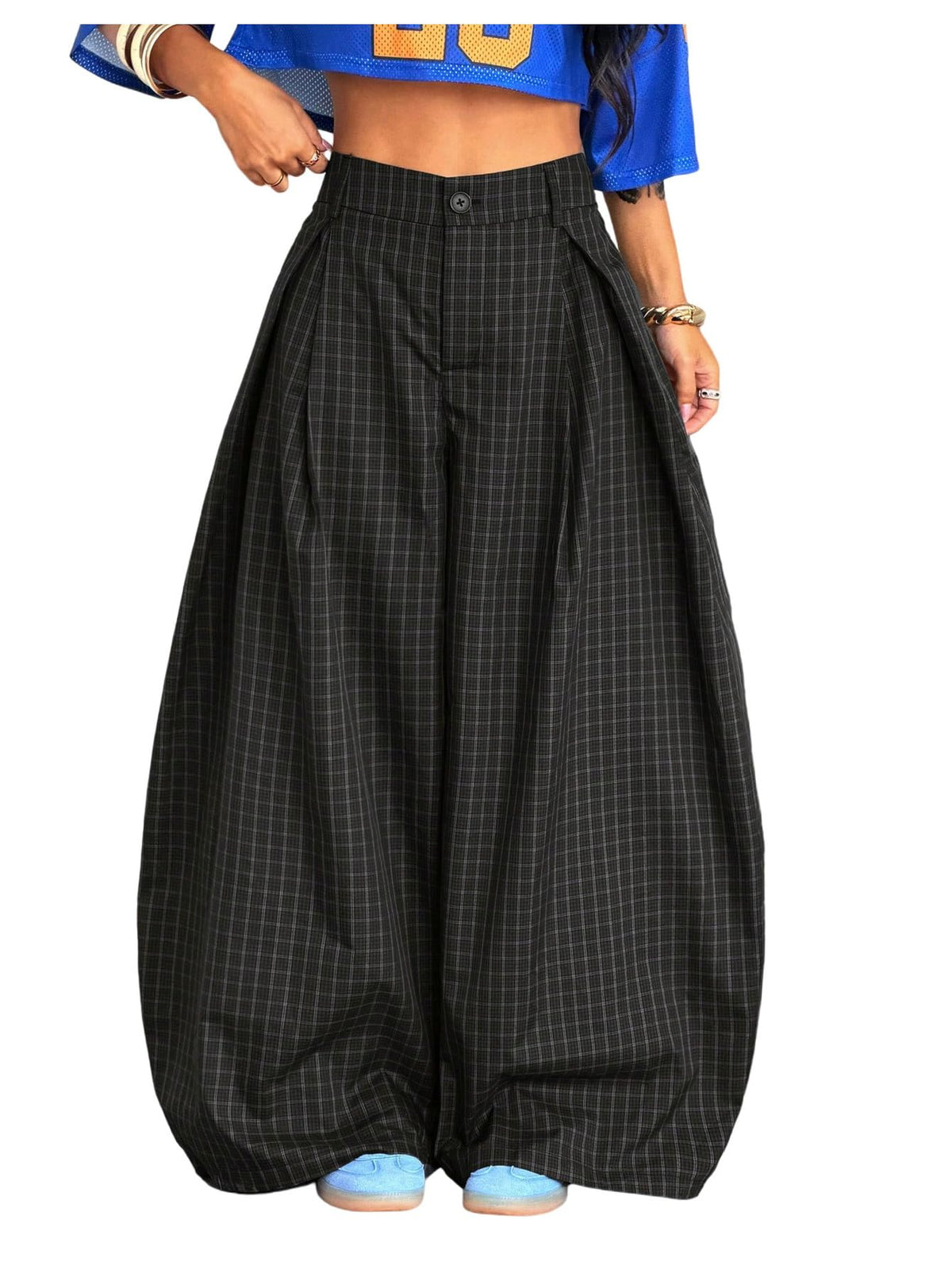 Women's Barrel Pleated Oversized Wide Leg Cargo Pants