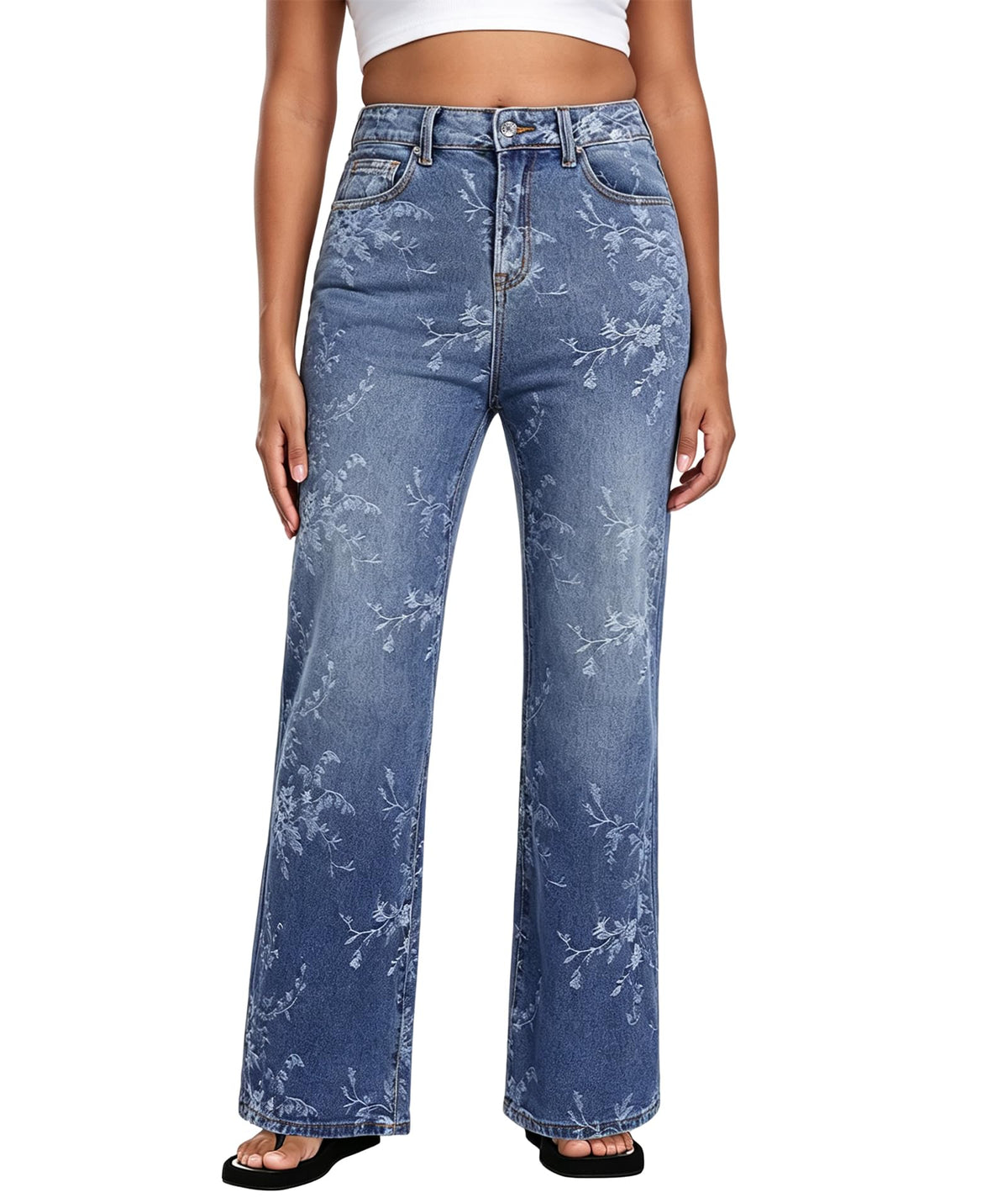 Women's High Waisted Straight Leg Jeans