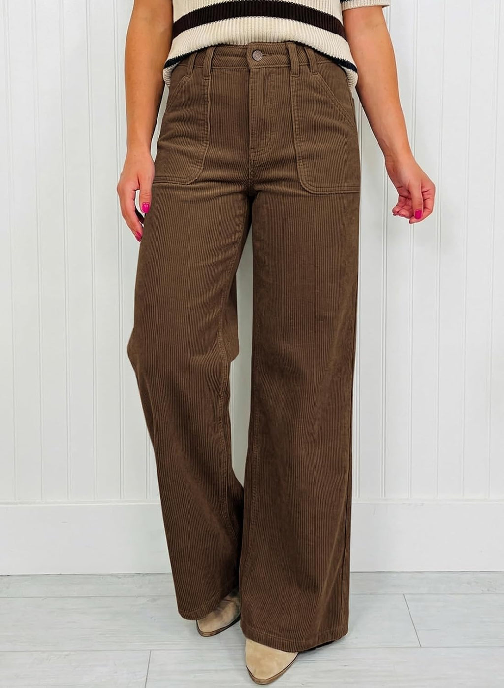 Womens Wide Leg Corduroy Pants