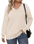 Womens Plus Size Sweaters Long Sleeve Pullover Tops