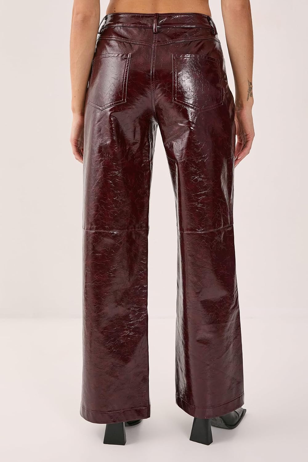 Premium Vinyl High Shine Faux Leather Slouch Pant