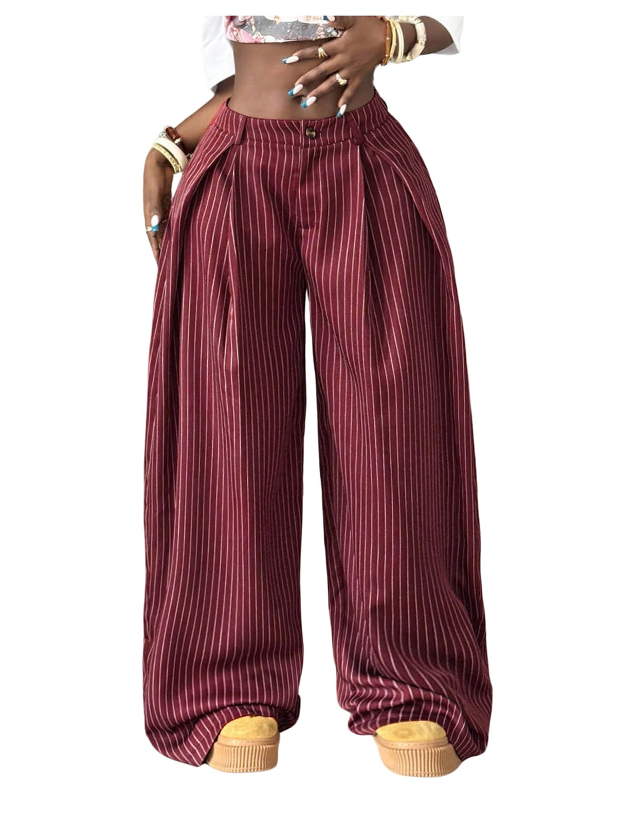 Women's Barrel Pleated Oversized Wide Leg Cargo Pants