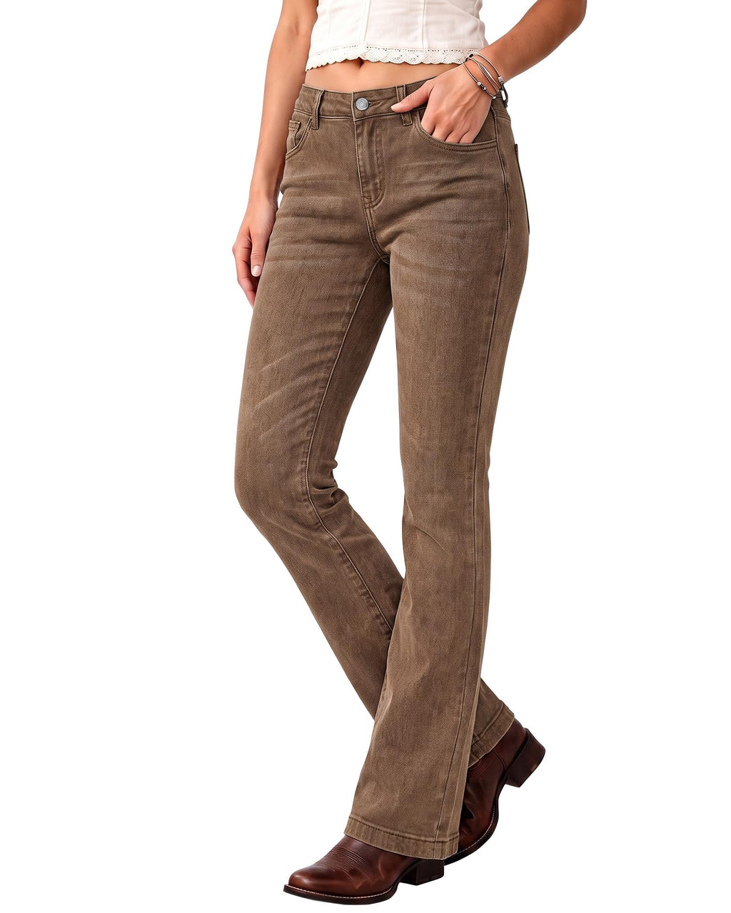 Jeans for Women Trendy Mid Rise Stretch Western Denim Pants