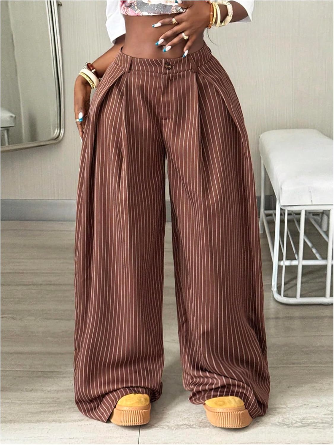 Women's Barrel Pleated Oversized Wide Leg Cargo Pants