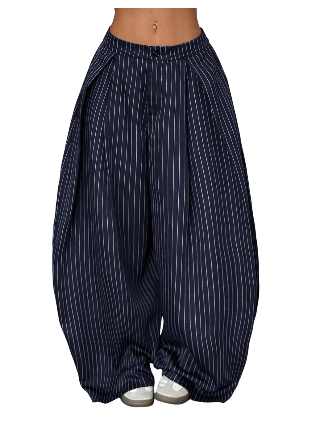 Women's Barrel Pleated Oversized Wide Leg Cargo Pants