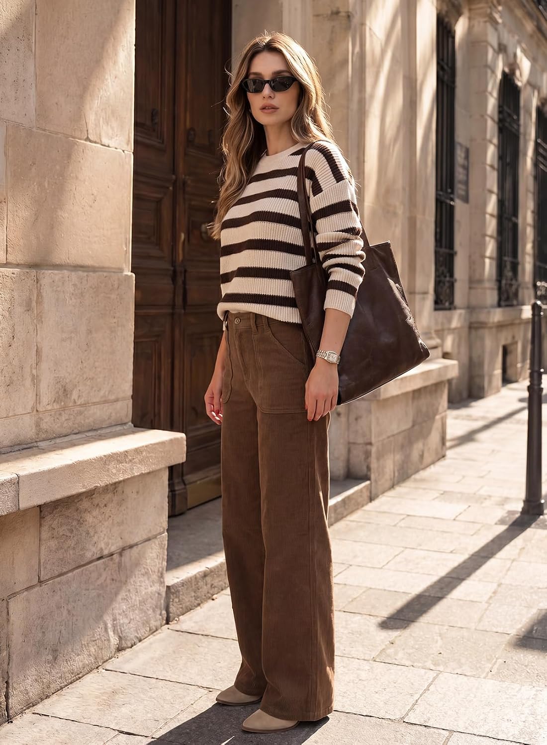 Womens Wide Leg Corduroy Pants