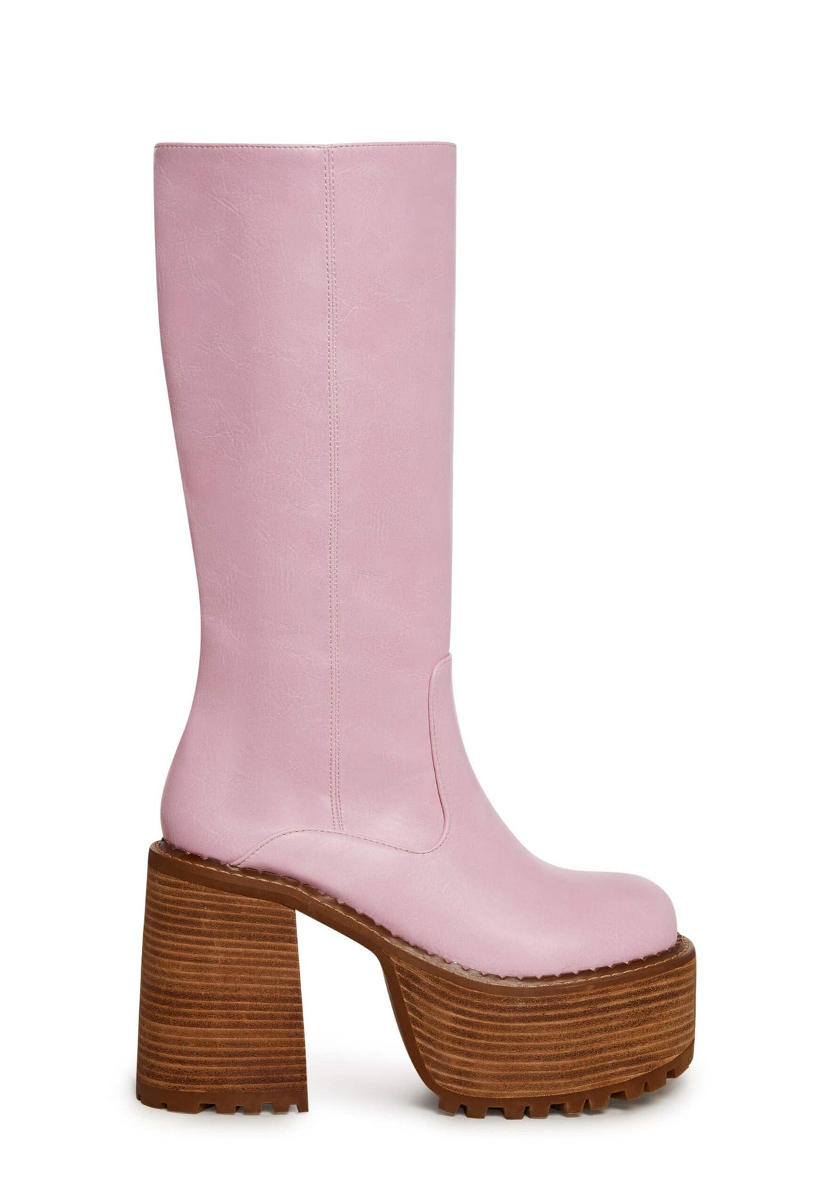 Dolls Kill Vintage Soul Knee High Boots by Delia’s – Women’s Vegan Leather Platform Boots with Block Heels